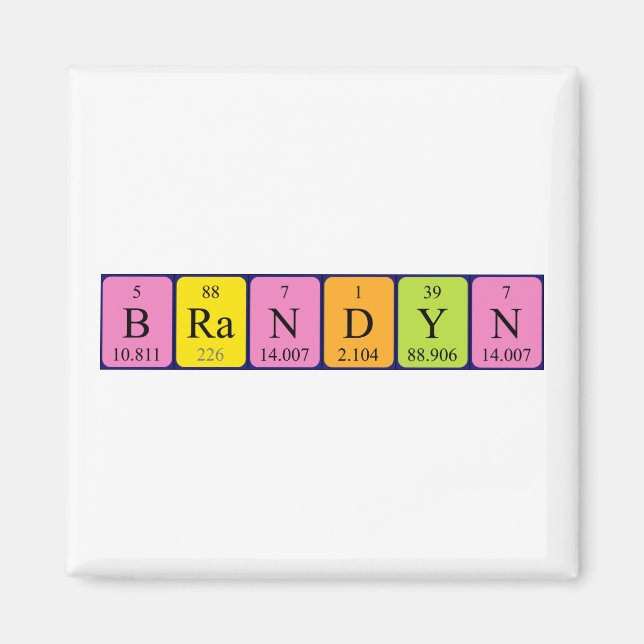 Brandyn periodisk bord namn magnet (Framsidan)