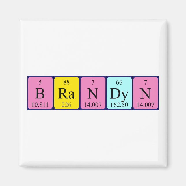 Brandyn periodisk bord namn magnet (Framsidan)