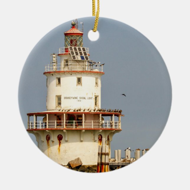 Brandywine Shoal fyr Julgransprydnad Keramik (Framsidan)