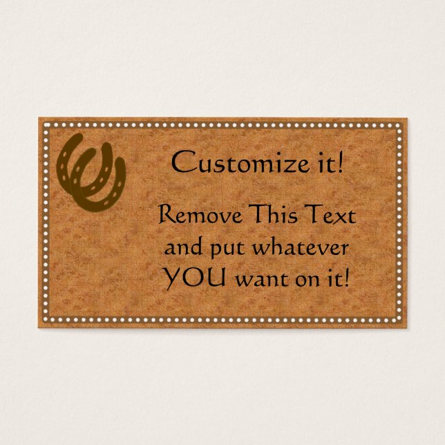 Branerat läderprofilkort visitkort (Framsidan)