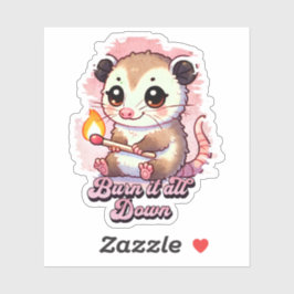 Bränn allt ner: Kawaii Possum Vinyl Sticker Klistermärken