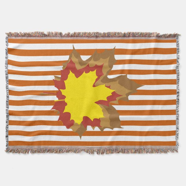 Bränn automatiskt Rand med Löv Mysfilt (Framsidan)