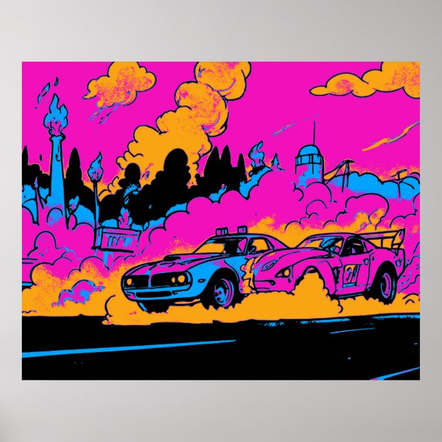 Bränn av Tävla - bilar med tävla Poster (Framsidan)