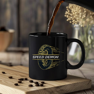 Bränn dina varningar med den snabba Demon-kaffet M Två-Tonad Mugg