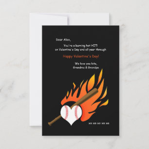 Bränn Hett Baseball Valentine-kort Inbjudningar
