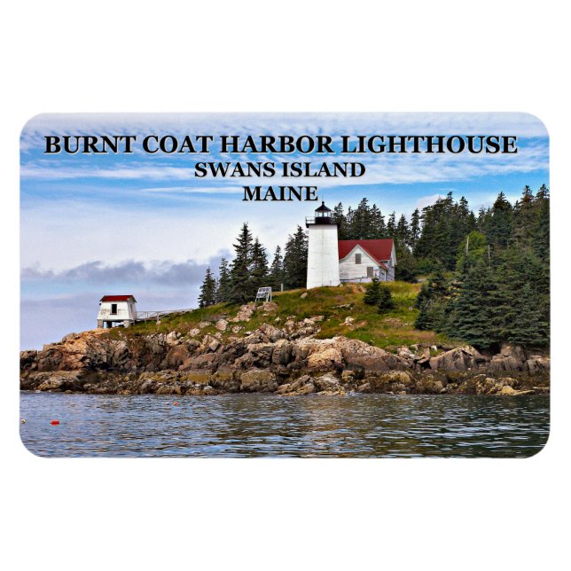 Bränn Jacka Harbour Lighthouse, Maine Flexi Magnet (Horisontell)