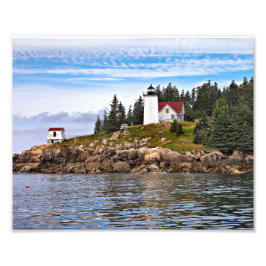 Bränn Jacka Harbour Lighthouse Maine Photo Print Fototryck