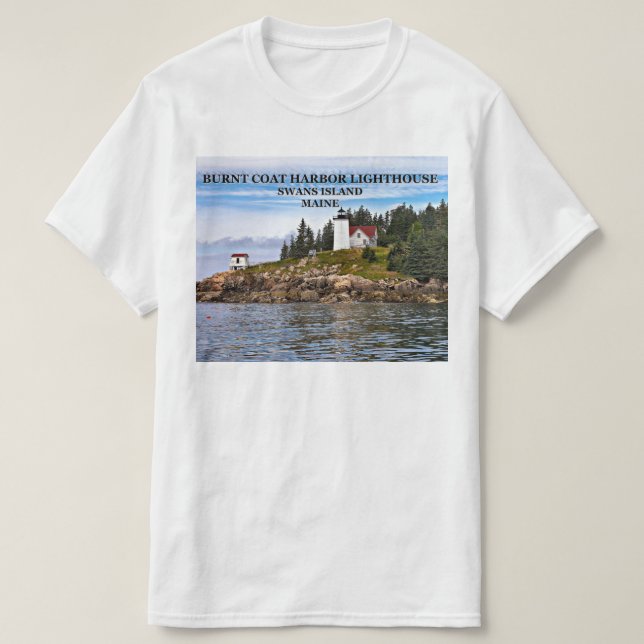 Bränn Jacka Harbour Lighthouse, Maine T-Shirt (Design framsida)