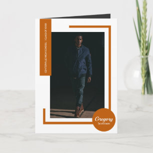 Bränn Orange Modernt Foto Exameninbjudan Inbjudan