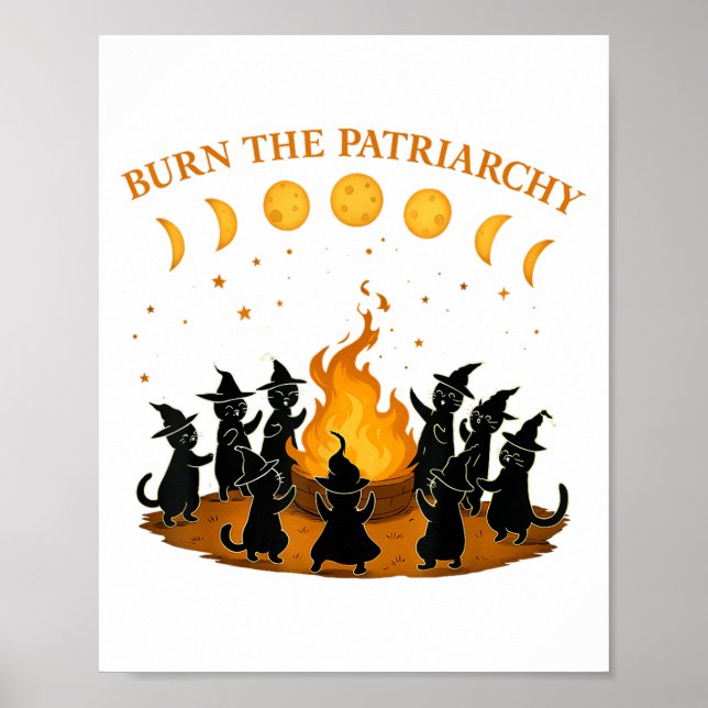 Bränn patriarkatet Cat Witch, den nos feministiska Poster (Framsidan)
