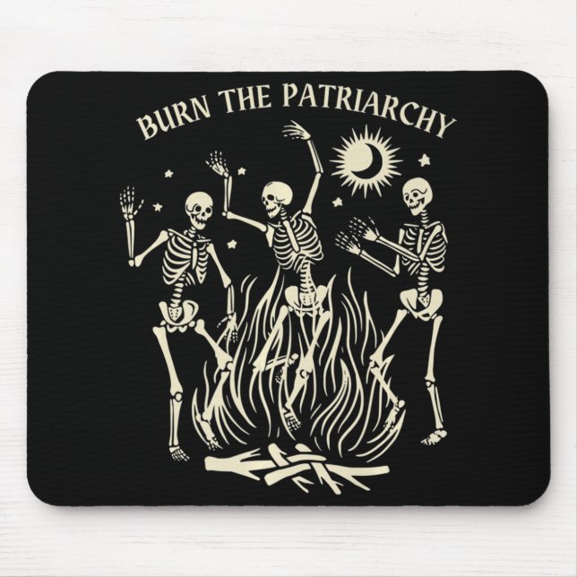 Bränn patriarkatets Roligt Feminist Halloween Musmatta (Framsidan)