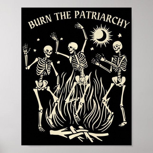 Bränn patriarkatets Roligt Feminist Halloween Poster (Framsidan)
