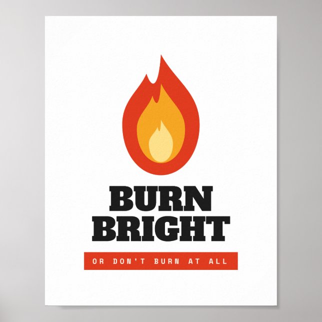 Bränn starkt motiverande flamma arkivposter poster (Framsidan)