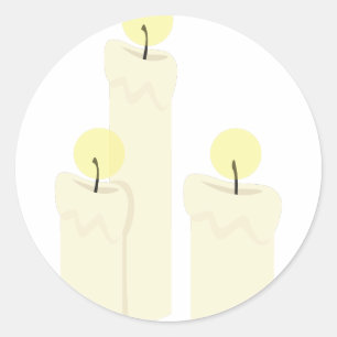 Brännande ljus runt klistermärke