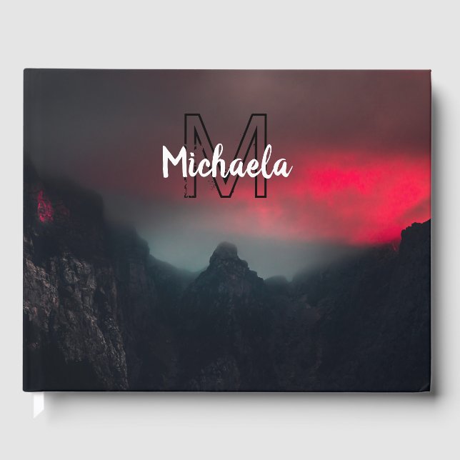 Brännande moln, dimma och berg i himlar gästböcker (Framsida)