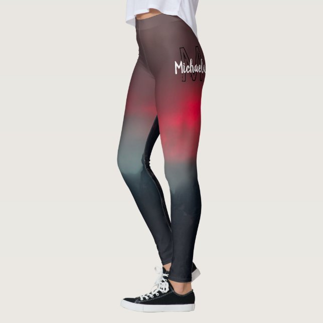 Brännande moln, dimma och berg i himlar leggings (Vänster)