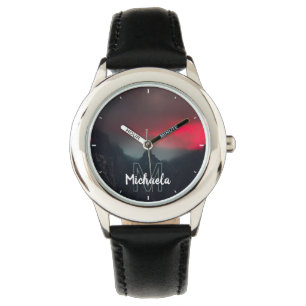 Brännande moln, dimma och berg monogram armbandsur