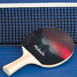 Brännande moln, dimma och berg monogram pingisracket
