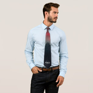 Brännande moln, dimma och berg monogram slips