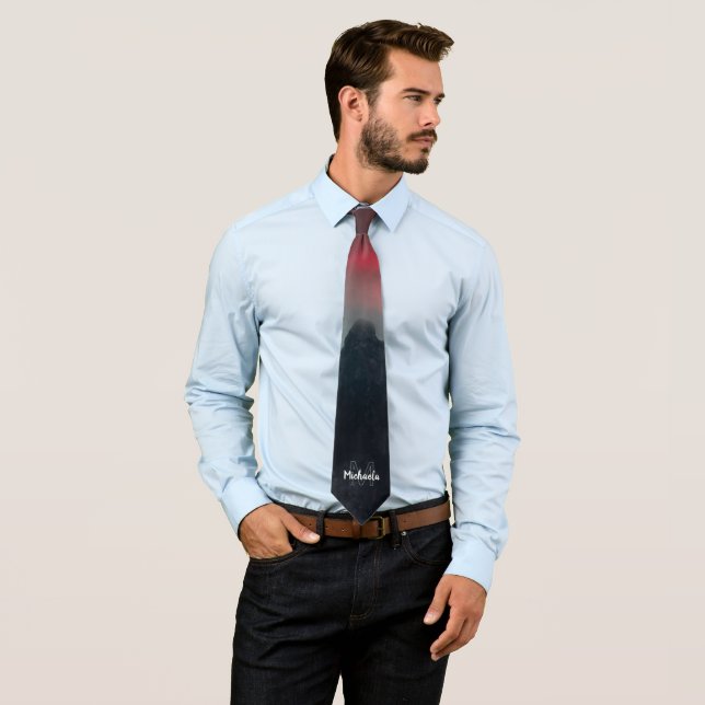 Brännande moln, dimma och berg monogram slips (In Situ)