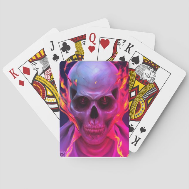Brännande skalle casinokort (Baksidan)