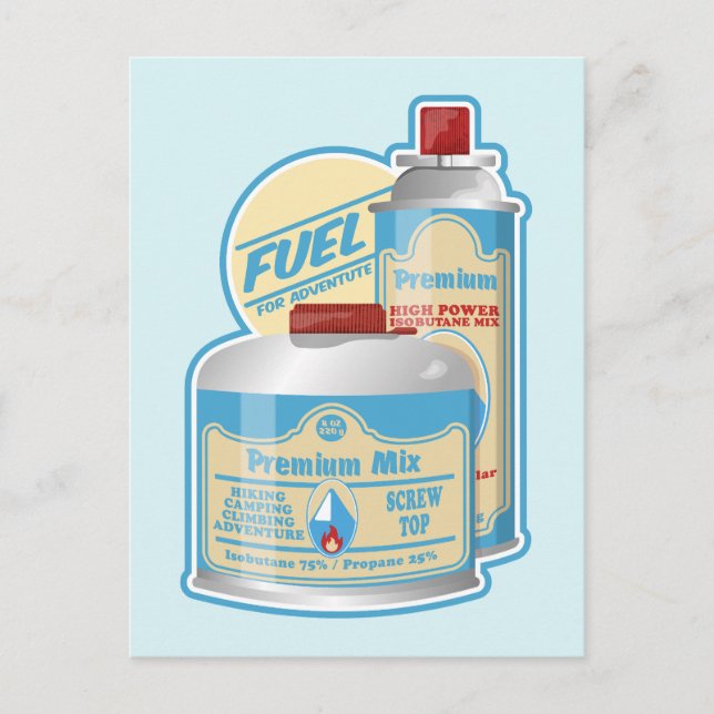 Brännare gasbehållare Propan Butan Vykort (Framsida)