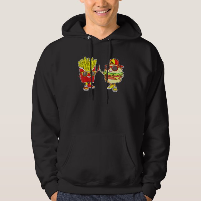 Brännare och färja Trendig Konstig BFF Fast Food s Hoodie (Framsida)