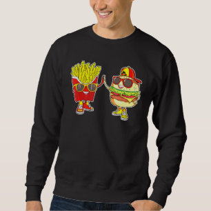 Brännare och färja Trendig Konstig BFF Fast Food s Lång Ärmad Tröja