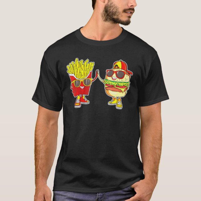 Brännare och färja Trendig Konstig BFF Fast Food s T Shirt (Framsida)