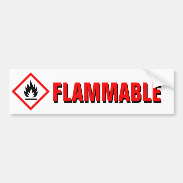 Brännbar varning för fara med pictogramen bildekal (Framsidan)