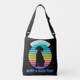 Bränner Hund också en sock - Retro Sunset Black Axelväska