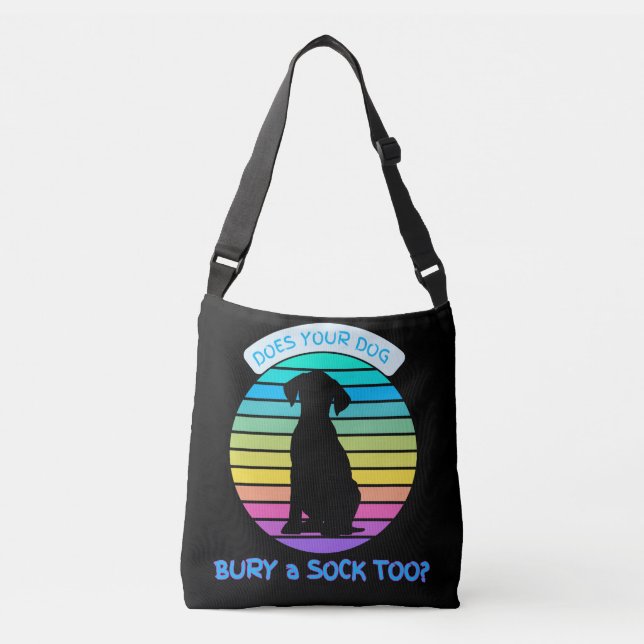 Bränner Hund också en sock - Retro Sunset Black Axelväska (Framsida)
