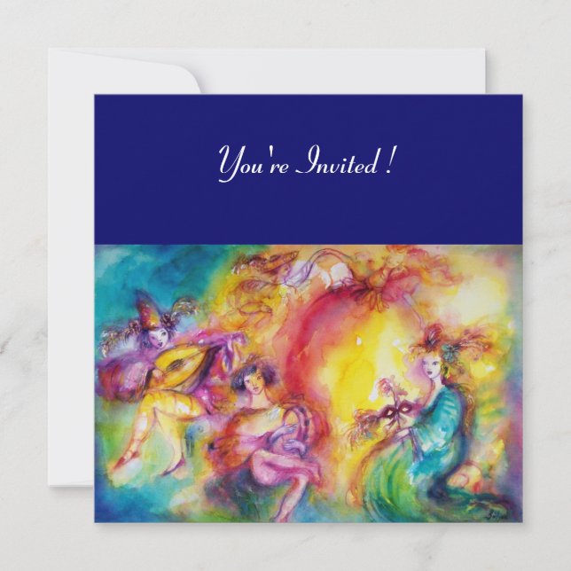 BRÄNNER KARNIVALEN, Mardi Gras Maskeradbal Inbjudningar (Framsida)