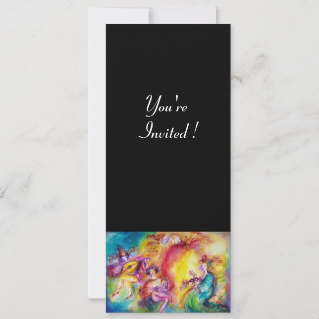 BRÄNNER KARNIVALEN, Mardi Gras maskeradbal Inbjudningar (Framsida)