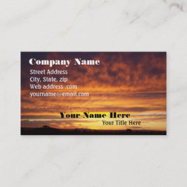 Brännhet solnedgångvisitkort visitkort