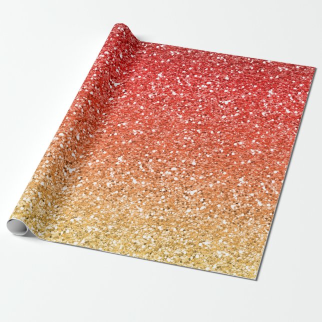 Brännheta Ombre med glitter verkställer Presentpapper (Utrullad)