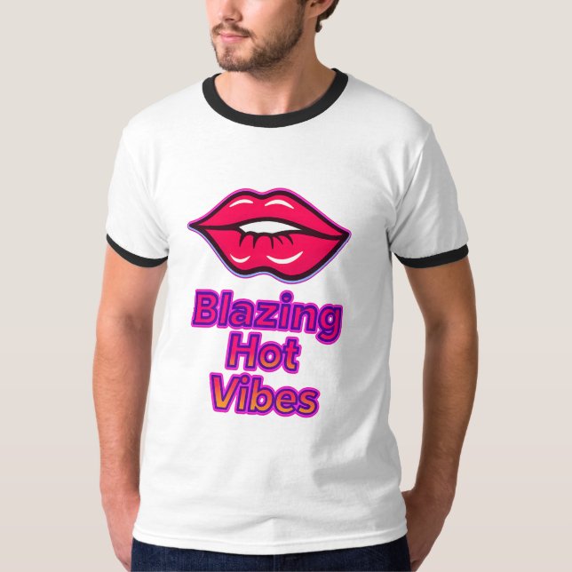 Brännheta Vibbar Herr Basic Ringad T-Shirt av Fr (Framsida)