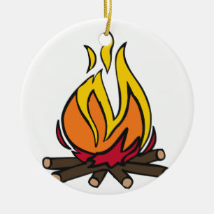 Bränning av Campfire Julgransprydnad Keramik