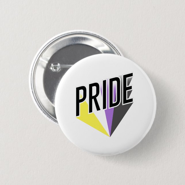 Bränning av icke-binärt Pride Knapp (Framsida & baksida)