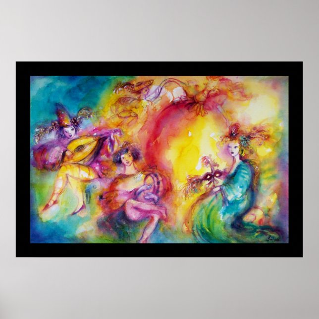 BRÄNNING AV KARNIVAL / Venetian Masqueradance Poster (Framsidan)