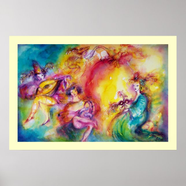 BRÄNNING AV KARNIVAL / Venetian Masqueradance Poster (Framsidan)