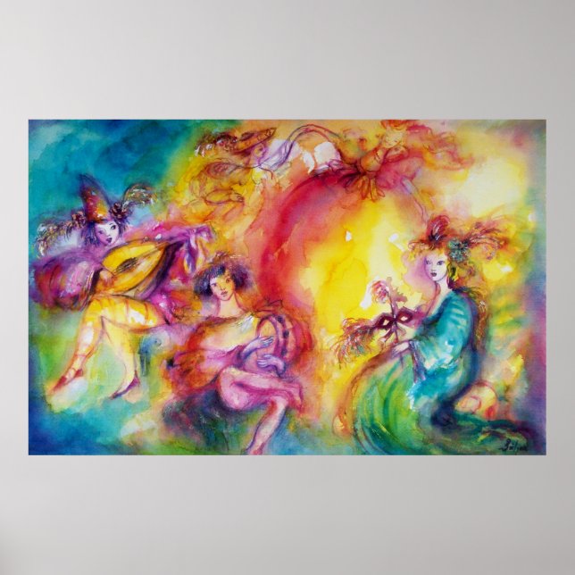 BRÄNNING AV KARNIVAL / Venetian Masqueradance Poster (Framsidan)