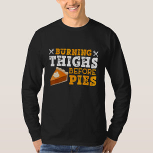 Bränning av lår före Paj som kör citat T Shirt