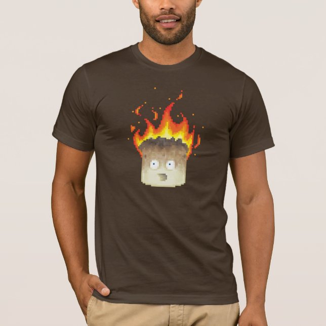 Bränning av marmallow Pixel Art T-shirt (Framsida)