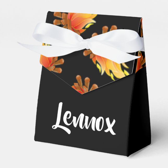 Bränning av mönster på svart presentaskar (Framsidan Sidan)