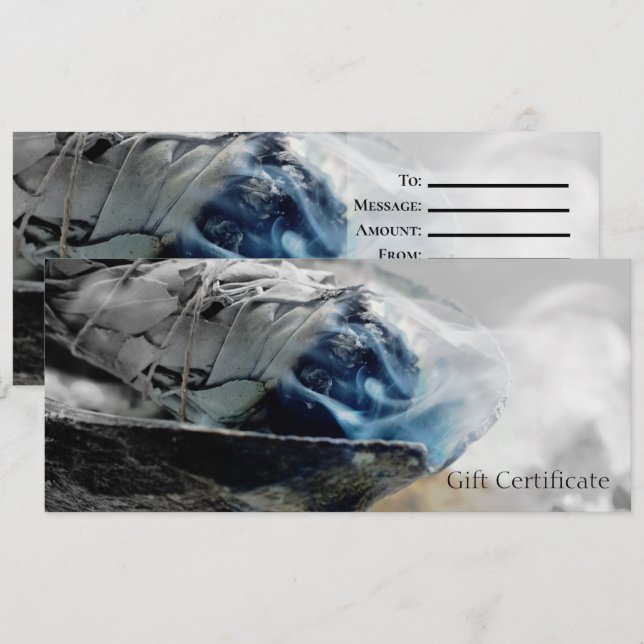 Bränning av rökmetafysiskt gipscertifikat inbjudningar (Fram/baksida)