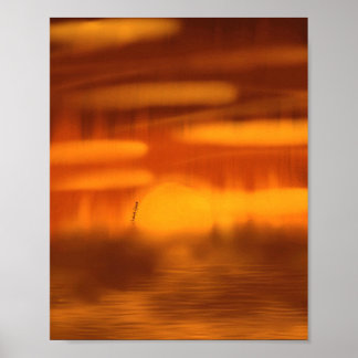 Bränning av solnedgång poster