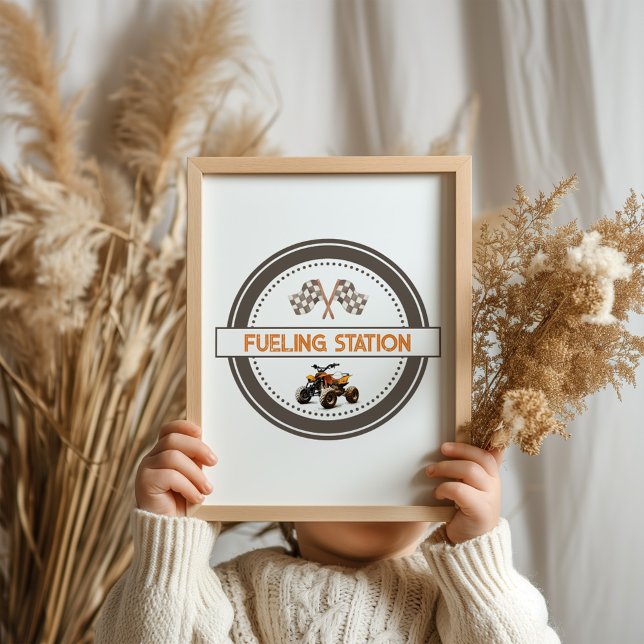 Bränning av Station 4 Hjul-skylt på födelsedagen Poster (Skapare uppladdad)