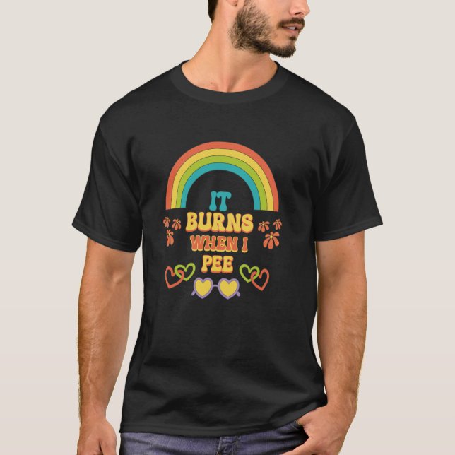 Bränning av underliga olämpliga brännskador när pe t shirt (Framsida)