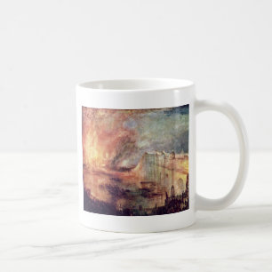 Bränningen av husen av parlamentet av turner kaffemugg